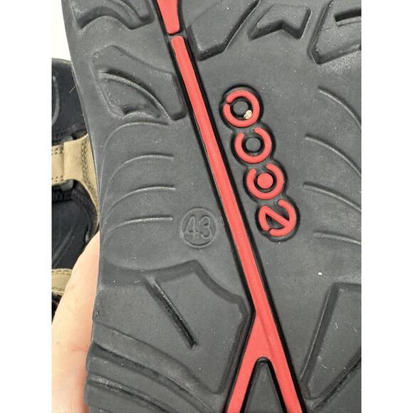 Ecco Mens Sandals Black Brown Open-Toe Adjustable Strappy‎ Sports SZ 43 - Picture 7 of 7